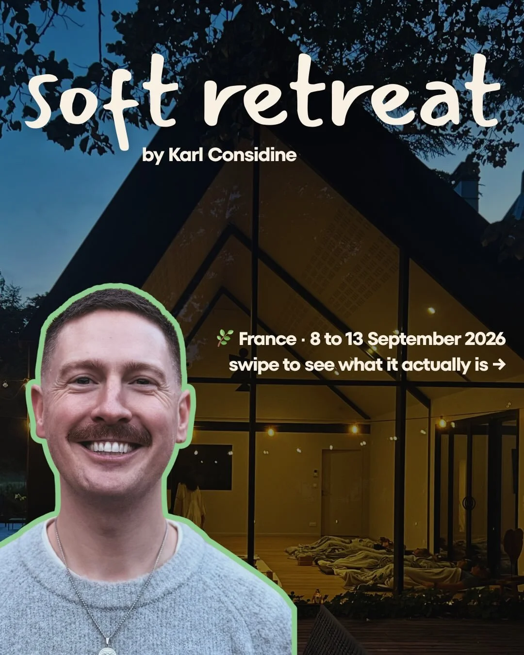 GUYS OMG..... Introducing - Soft Retreat 🌿

My first ever sober retreat, I am SO excited! 

We are going to France for 5 nights in a gorgey privately hired 5-star estate in the French countryside.

Think - small group, good food, cute activities, no