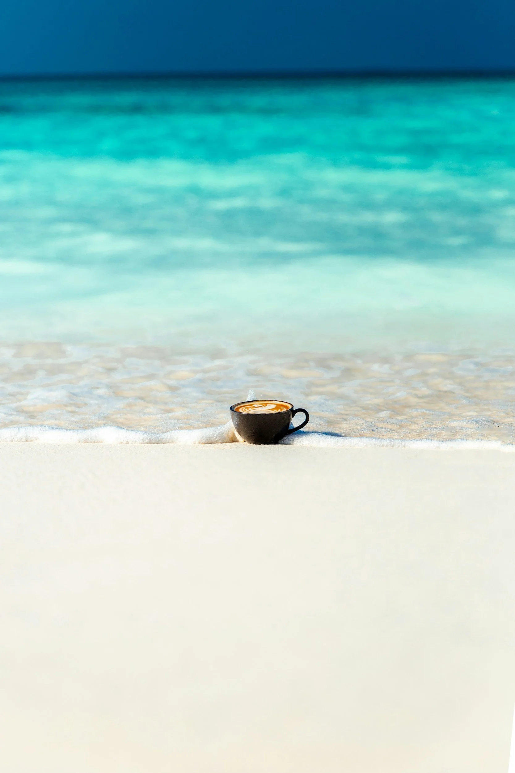 Book a hotel room. Coffee on beach