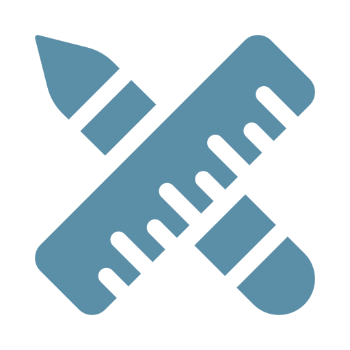 Icon of a syringe and a ruler crossed over each other.