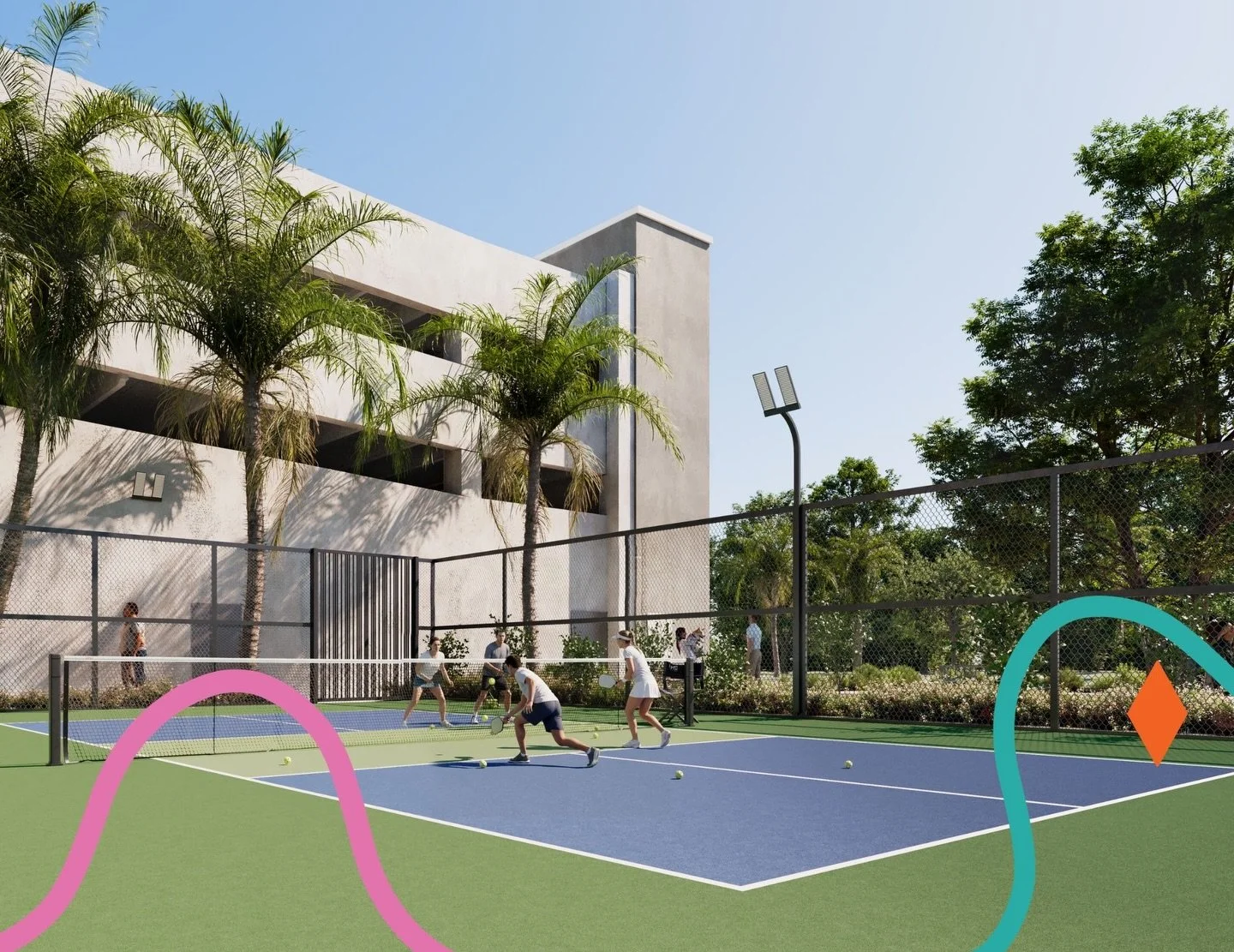 Game on 🎾 Resort style pools, lush courtyard vibes, a fabulous Pickleball court and space to unwind! Aspire on 10th is almost here!

#sarasota #dreamapartment #comingsoon