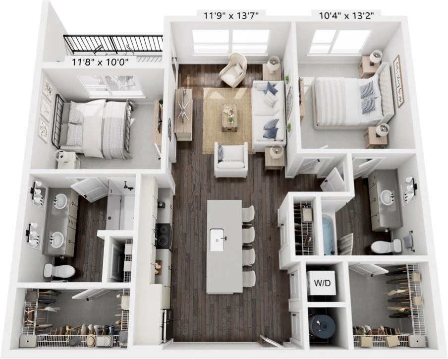 Room to share or spread out 🏡  The B1 is a 2 bedroom, 2 bathroom floorplan with 995 square feet ideal for roommates or guests.

#2Bed2Bath #ApartmentLiving #AspireOn10th #FloridaLiving