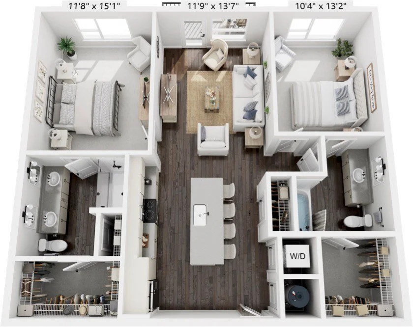 Designed for flexibility and flow ✨ 
The B4 offers 1,085 square feet in a 2 bedroom, 2 bathroom layout that fits busy downtown routines.

#2Bed2Bath #ModernLiving #AspireOn10th #SarasotaApartments