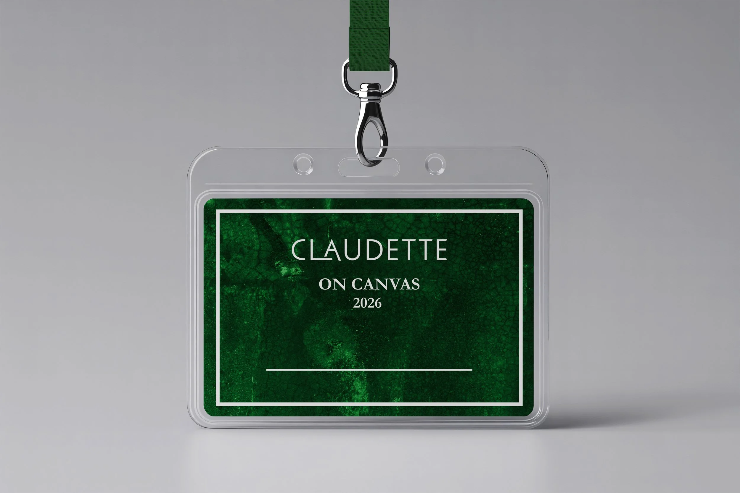 On Canvas Name Tag. Names are to be written in gold, the secondary brand color.