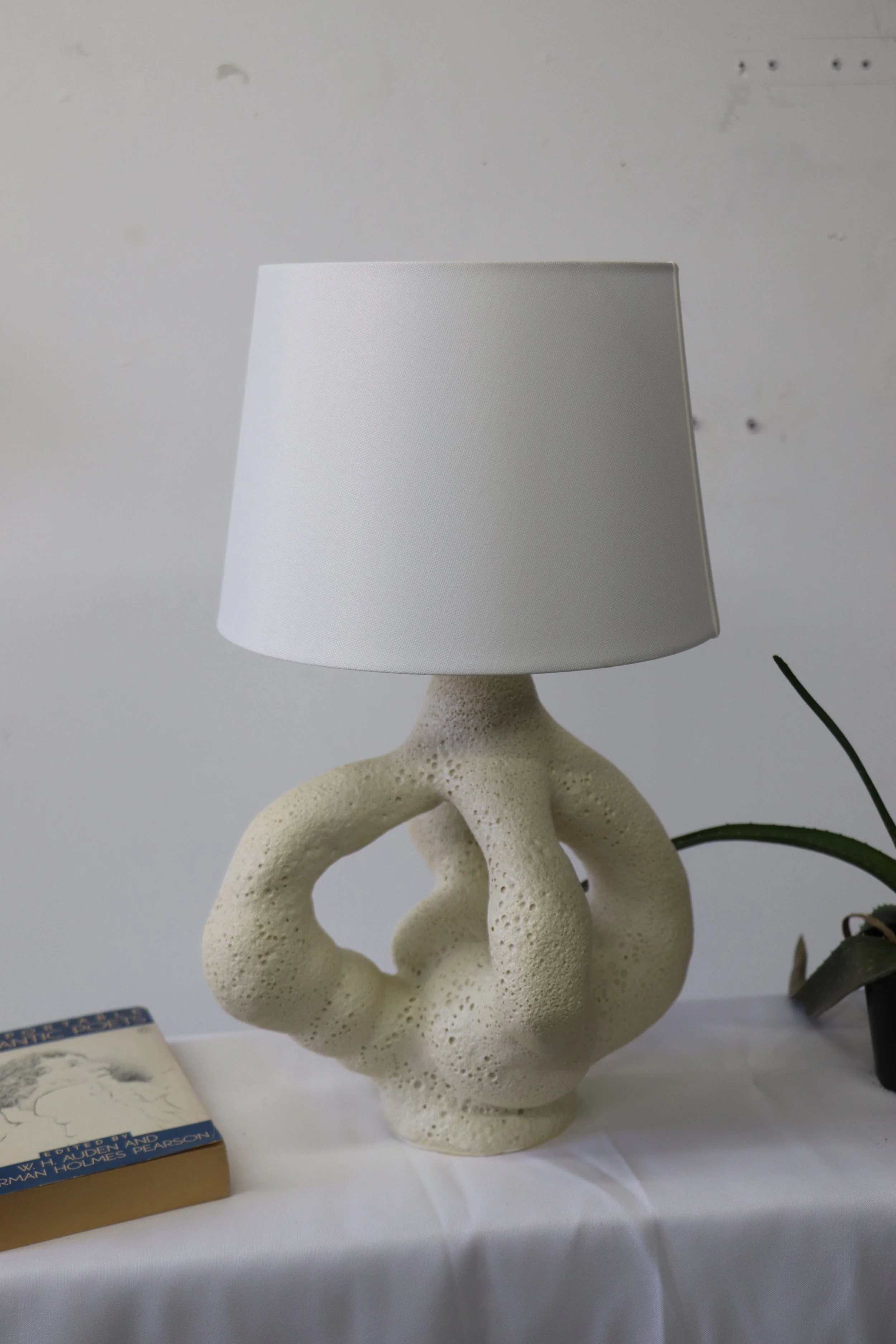Textured Organic Table Lamp with Shade - "Soft Terrain"