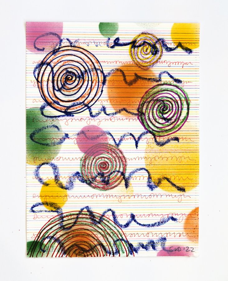  Uncia 6, 2022 Mixed media on Arches paper  12 x 9 inches 
 