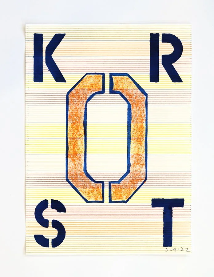  KORST, 2022 Mixed media on Arches paper  14 x 11 inches 
 