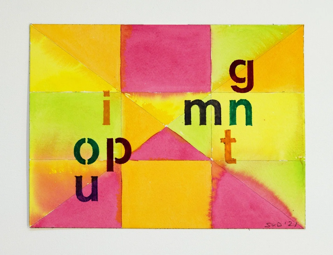  GIMNOPTU, 2021 Gouache, marker and pencil on Arches watercolor block 9 x 12 inches 
 