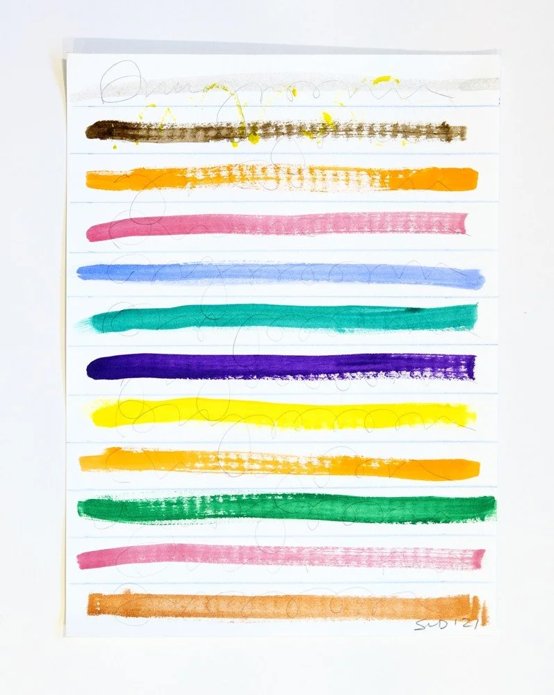  Paragraph 2, 2021  Graphite, colored pencil, acrylic on Arches paper  12 x 9 inches 
 