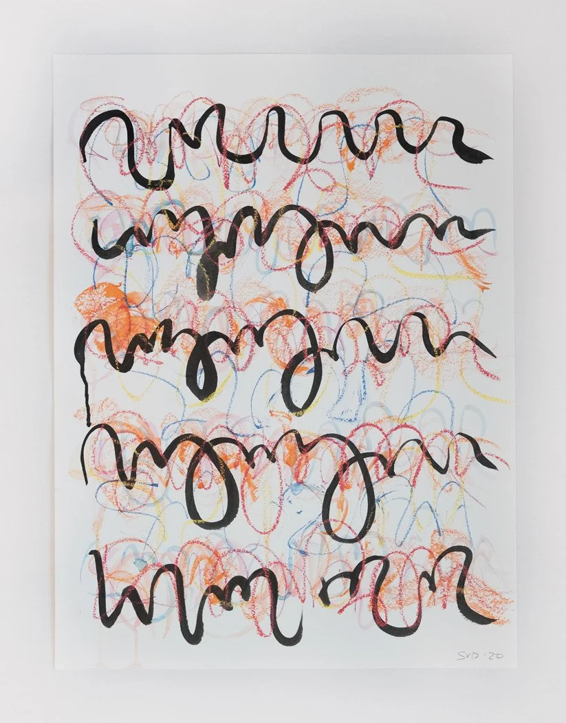  I Can See Clearly Now, 2020 India ink, watercolor and oil stick on paper 24 X 18 inches 
 