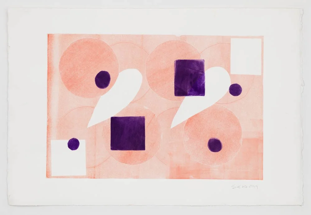  
More Than Four Circles, 2019
 Monoprint on paper 
15 x 22 inches 
 