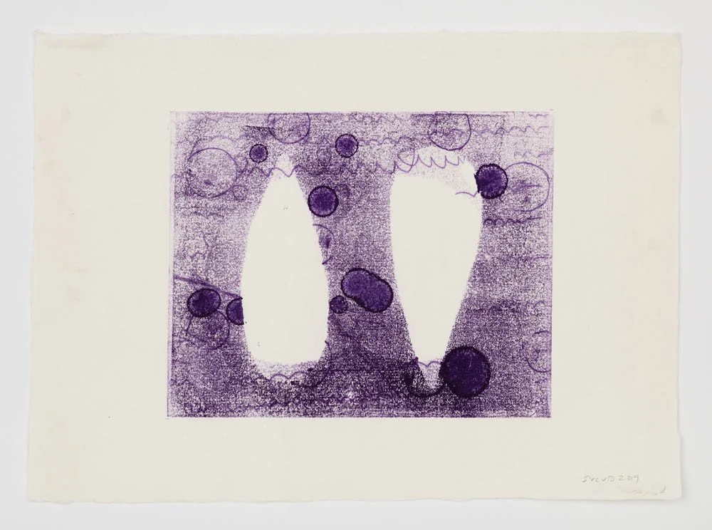  
Yes, No Maybe, 2019 Frottage on rice paper 
7 x 11 inches 
 