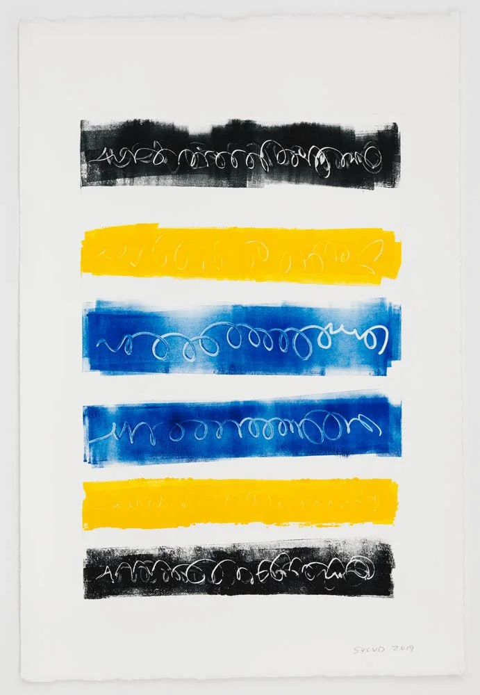   
More Time Less Volume, 2019
  Monoprint on paper 22 x 15 inches 
 