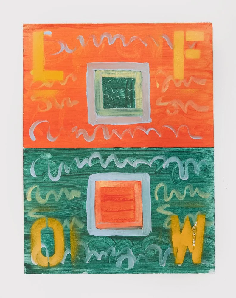  FLOW, 2021  Oil and spray paint on linen 16 x 12 inches 
 