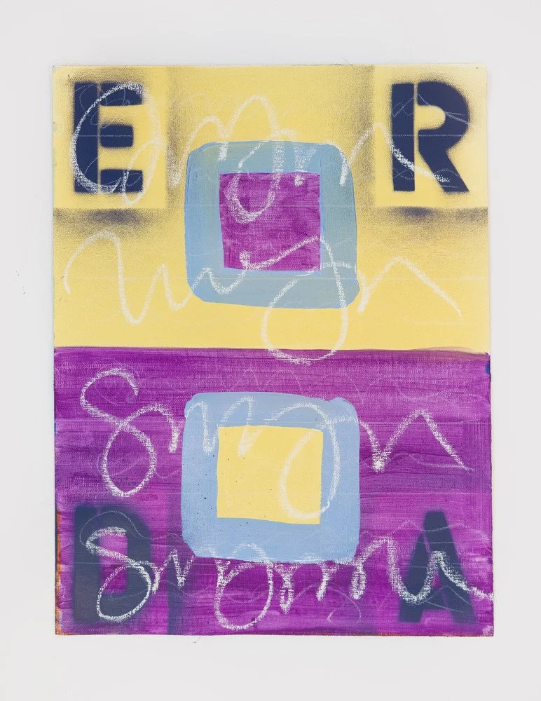  ADER, 2021  Oil and spray paint on linen 16 x 12 inches 
 