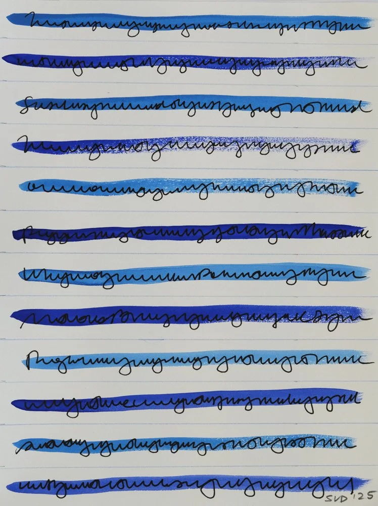  Non Sibi 3, 2025  Mixed media on paper  12 x 9 inches 
 