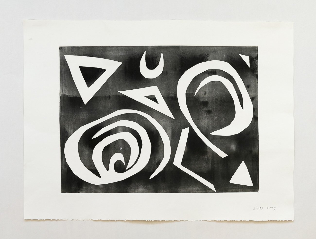  Supernova 2, 2019 Monoprint on paper 
22 x 30 inches 
 