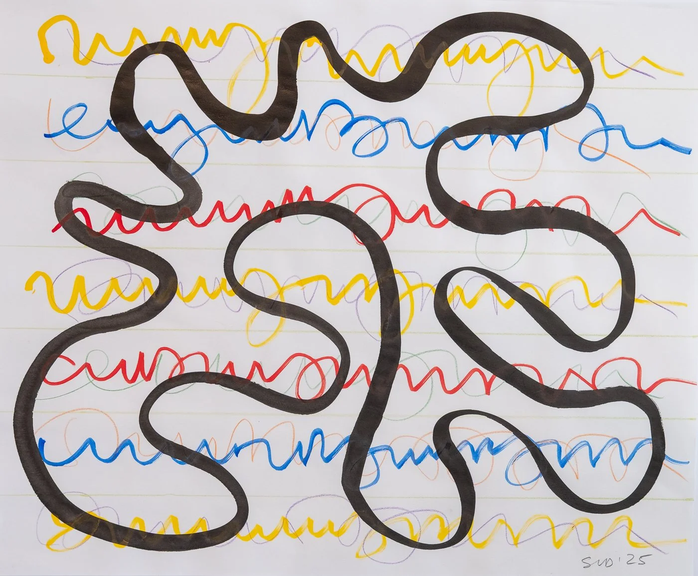  Simile 9, 2025  Mixed media on paper  12 x 19 inches 
 
