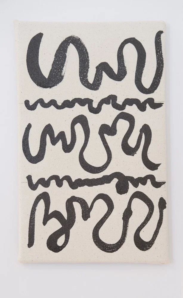  Poetry 7, 2022 India ink on canvas stretched on Poetry magazine 9 x 5.5 inches 
 