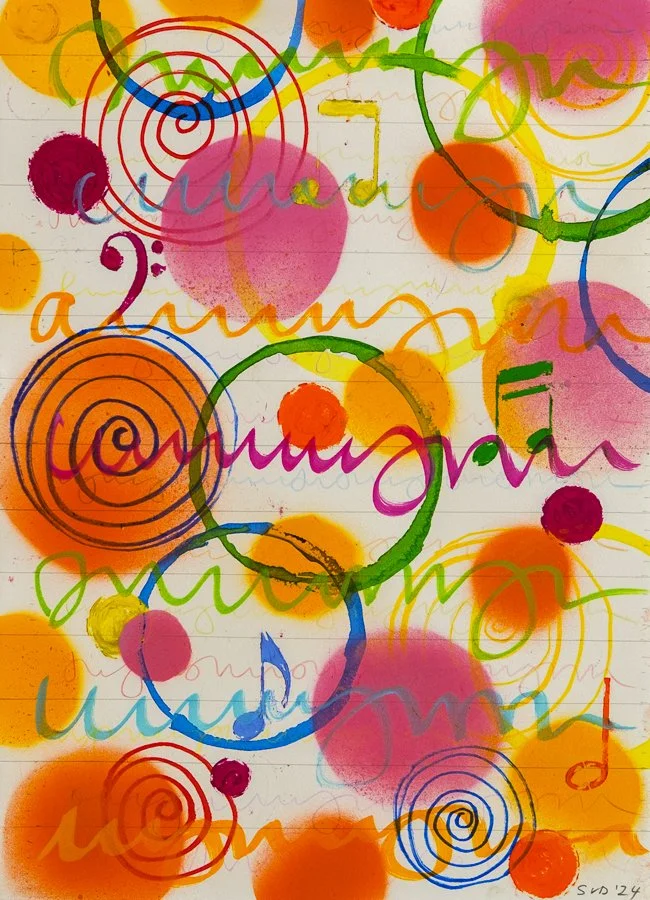  Improvisation 3, 2024 Mixed media on Arches paper  14 x 10 inches 
 