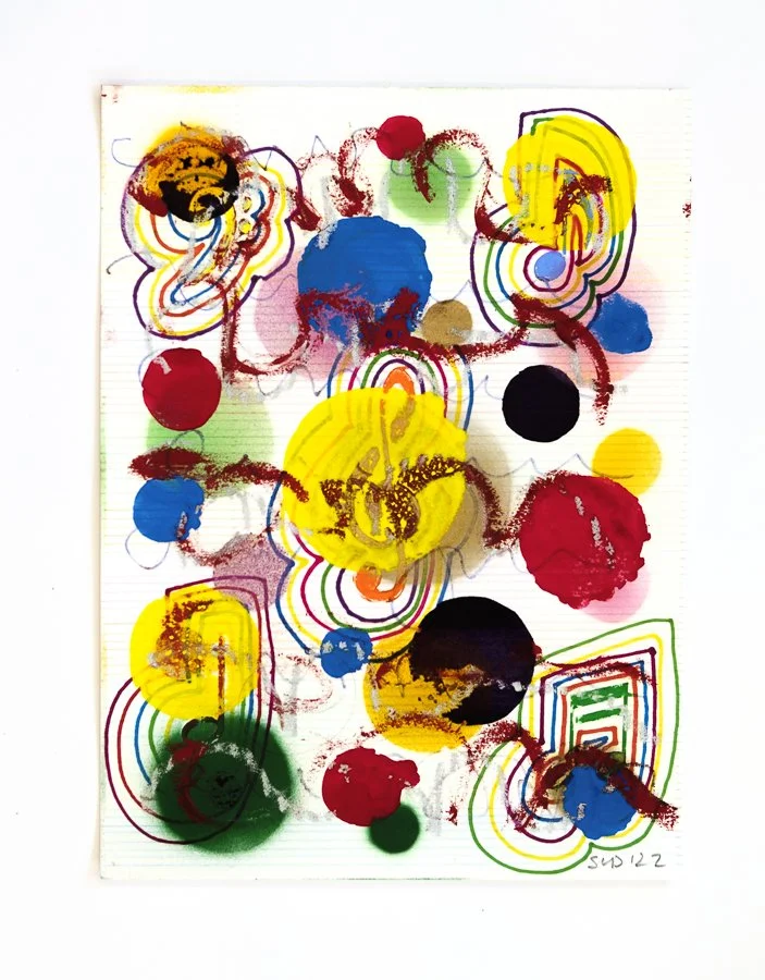  Uncia 7, 2022 Mixed media on Arches paper  12 x 9 inches 
 