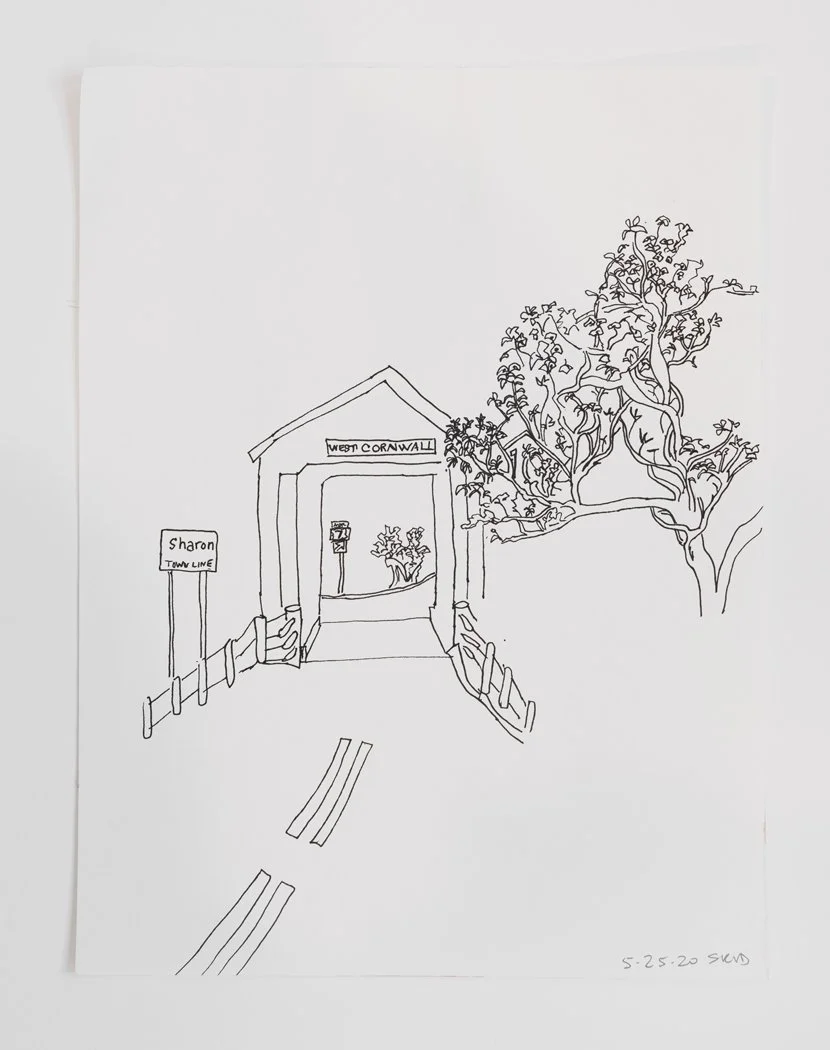 West Cornwall 2, 2020 Ink on paper 12 X 9inches 
 