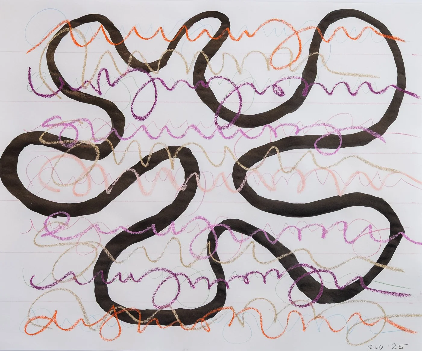 Simile 10, 2025  Mixed media on paper  12 x 19 inches 
 
