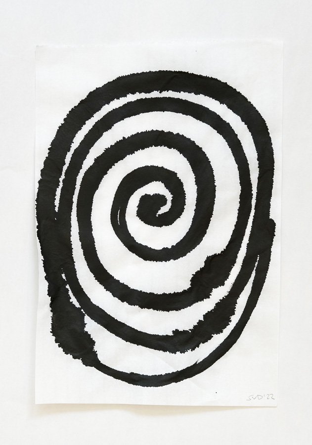  Orbit 2, 2022 Ink on rice paper 17 x 12 inches 
 