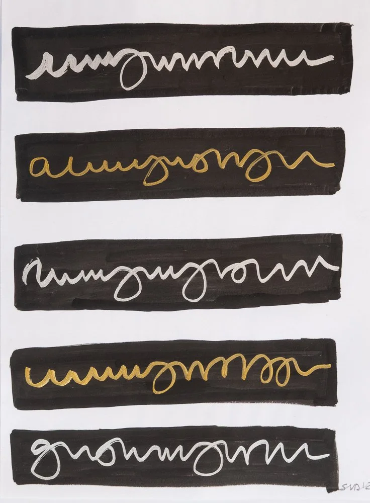  Monolog 3, 2025  Acrylic on paper  12 x 9 inches 
 