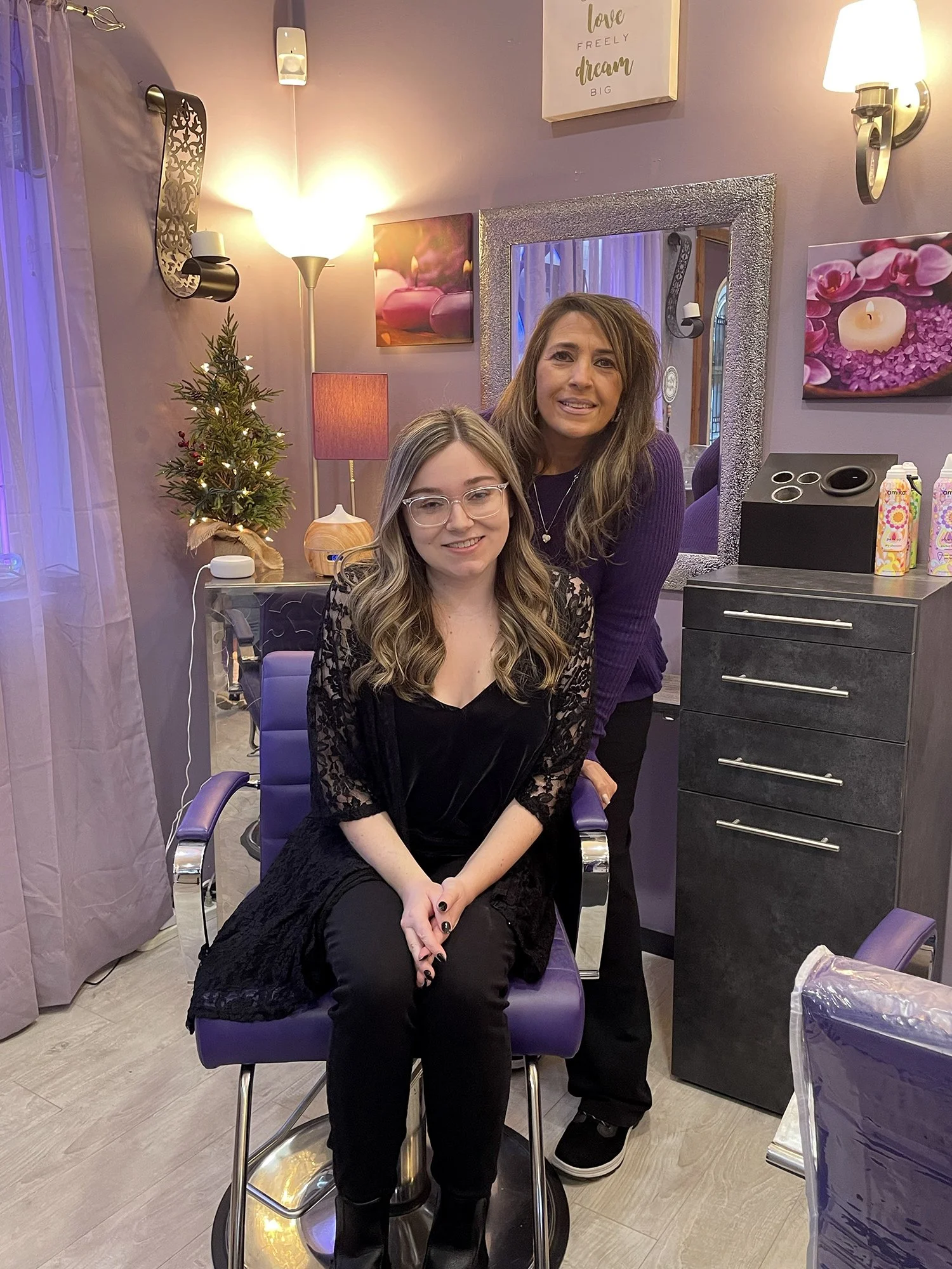 Salong stylists Grace and Katie together in Bellissima Salon.