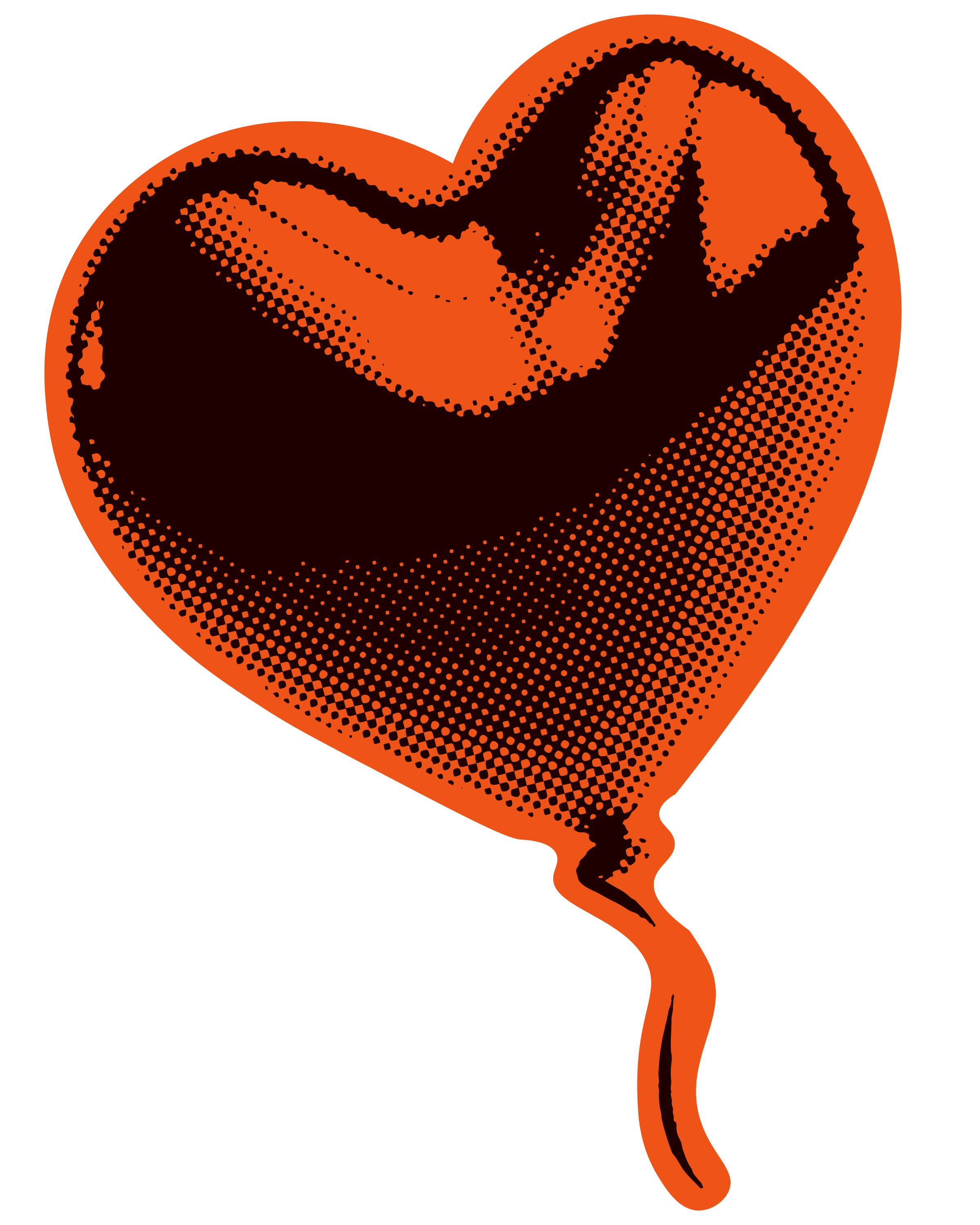 orange heart balloon
