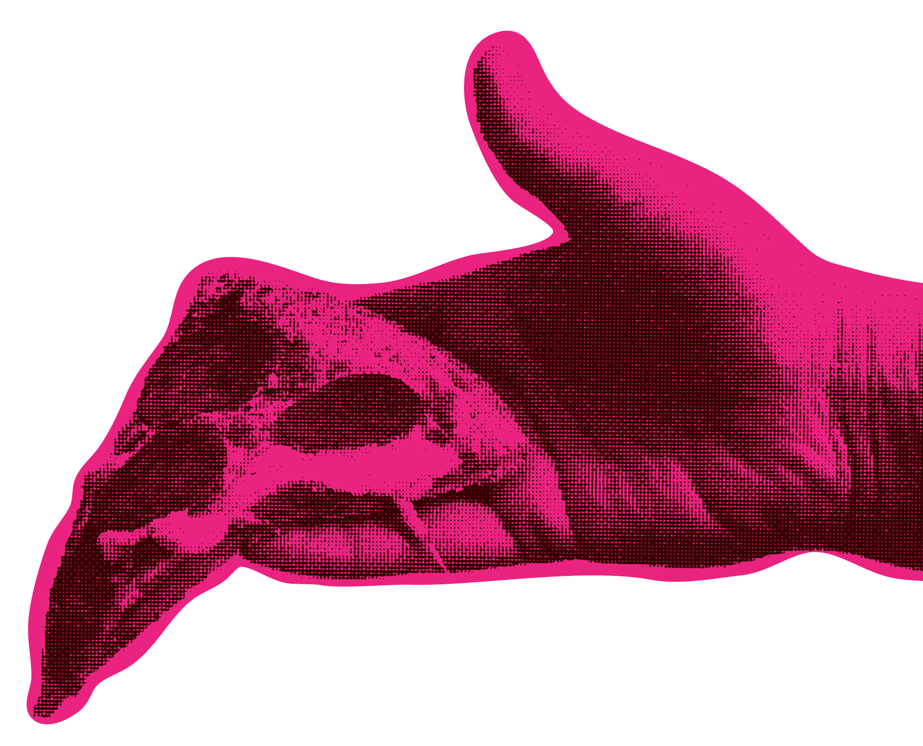 pink handholding pizza slice