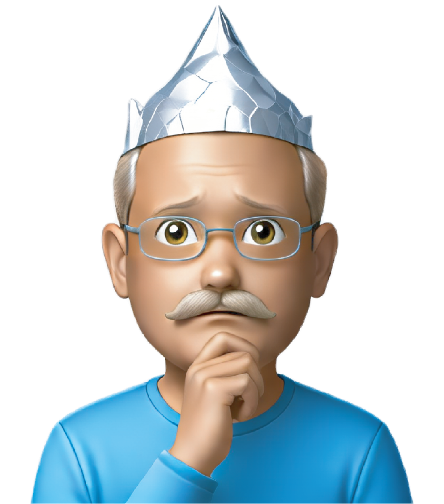 man wearing glasses and tinfoil hat