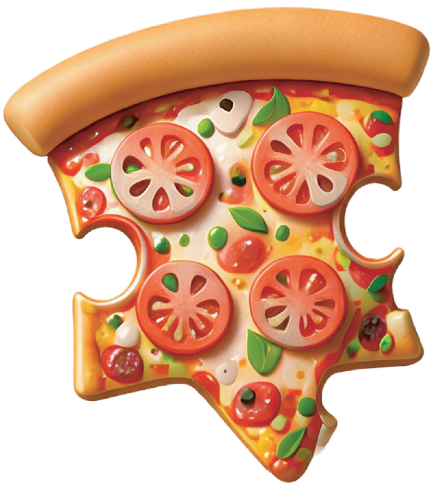 puzzle-piece shaped pizza slice