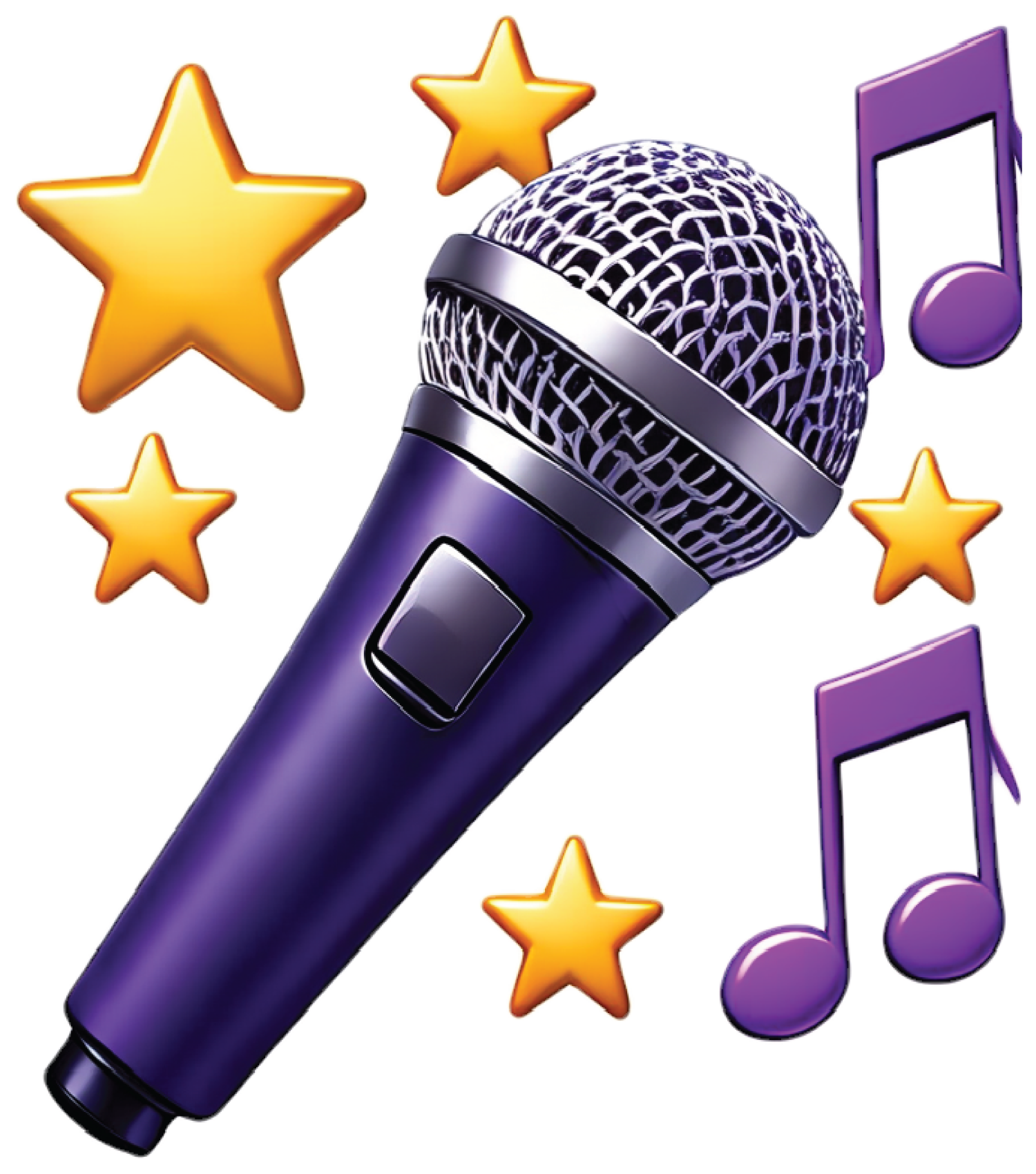 microphone with stars and music notes