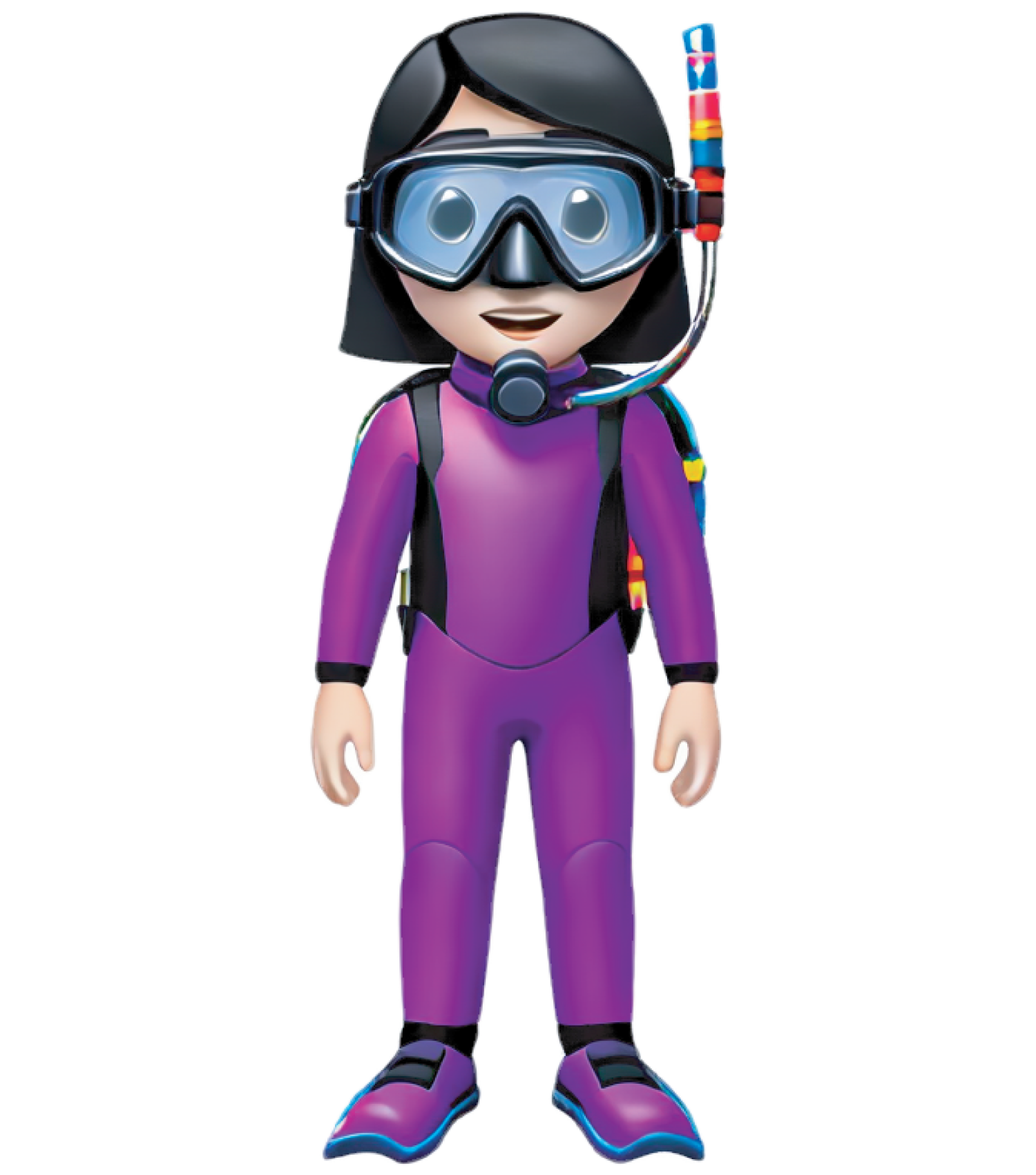 girl in purple scuba diving