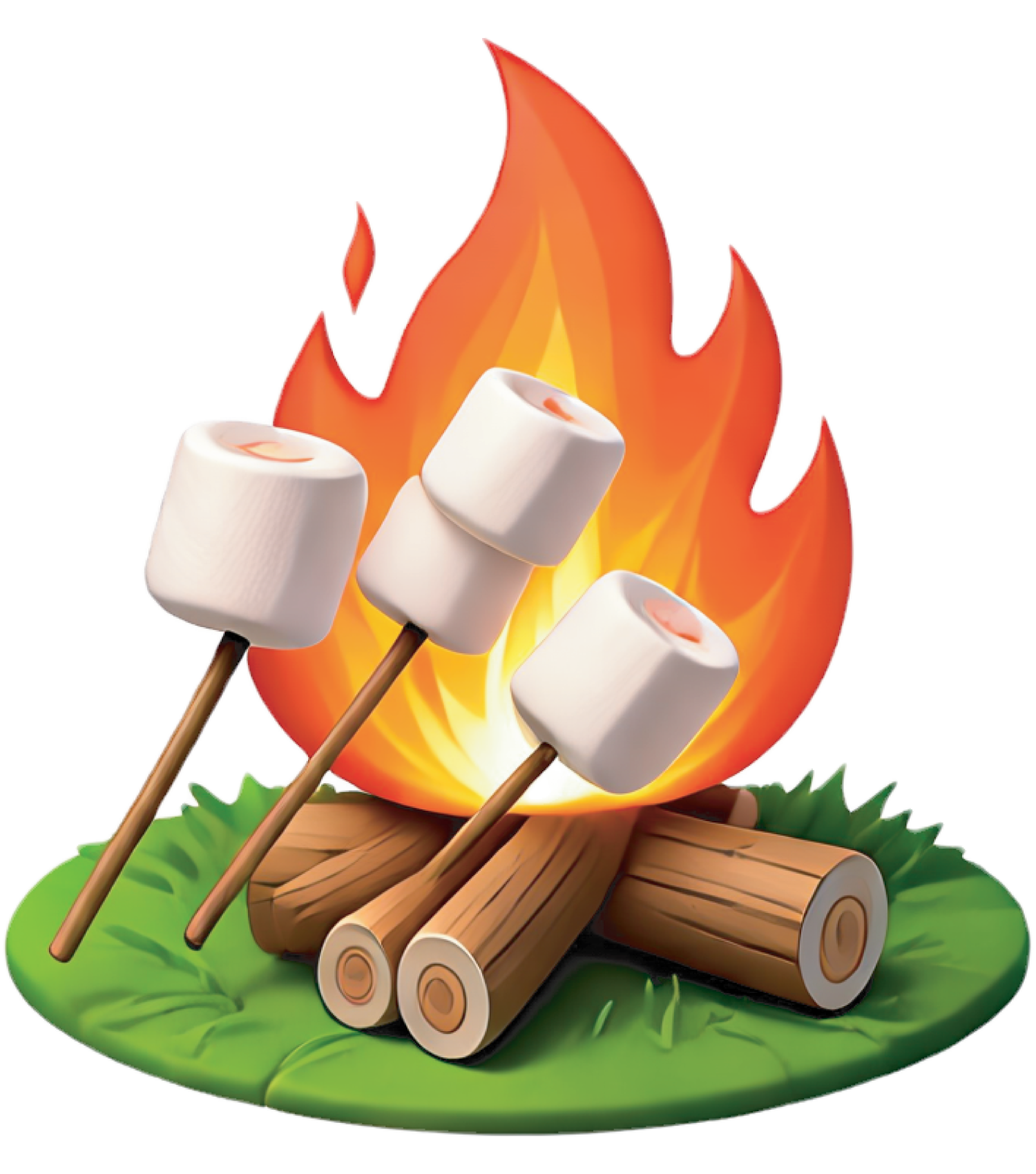 campfire with marshmallows on sticks