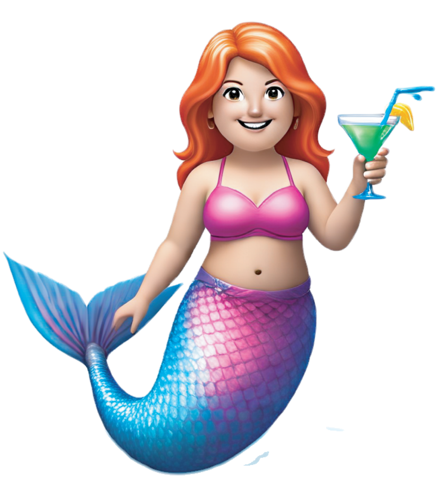 mermaid drinking margarita cocktail
