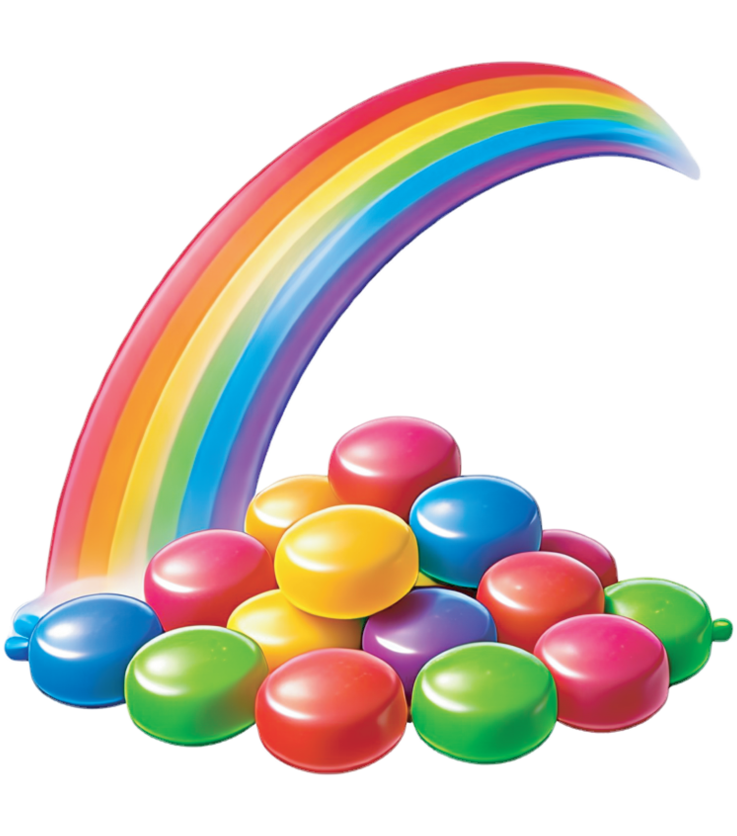 multi-colored pieces of candy and rainbow