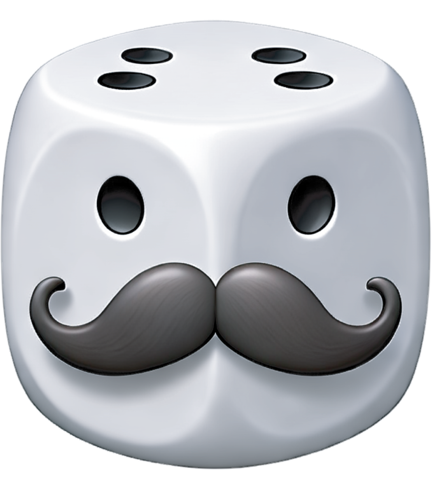 dice with mustache