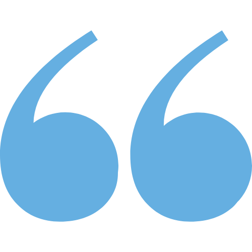 Blue quotation marks on a black background.