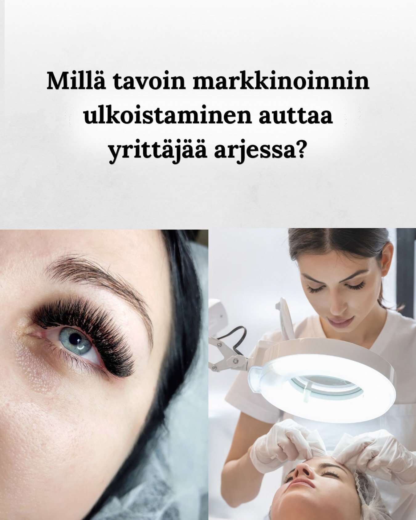 Kauneus- ja hyvinvointialalla yritt&auml;j&auml;n arki on usein t&auml;ynn&auml; asiakasty&ouml;t&auml;, ajanvarauksia ja palveluiden kehitt&auml;mist&auml;. Kun markkinointi on ulkoistettu, sinun ei tarvitse k&auml;ytt&auml;&auml; iltoja ja viikonlo