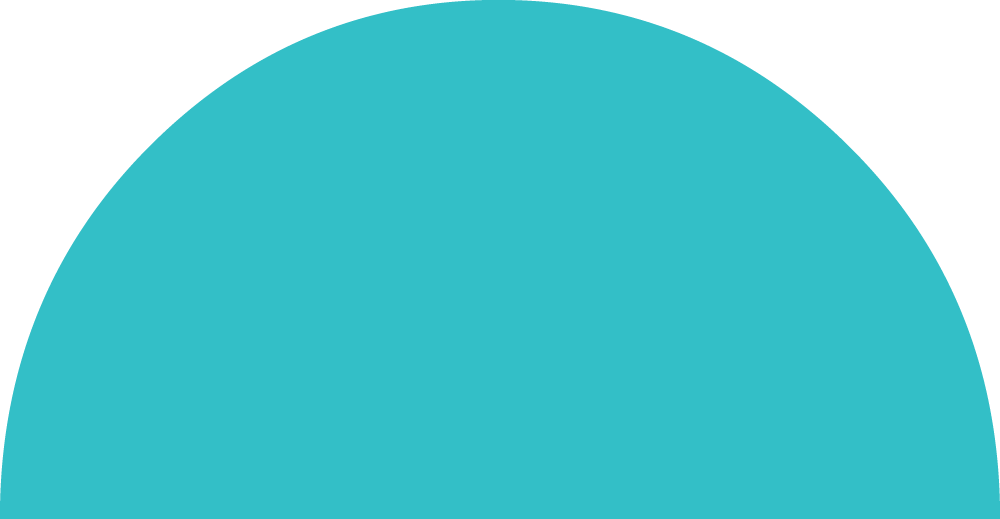 A large blue semi-circle against a black background.