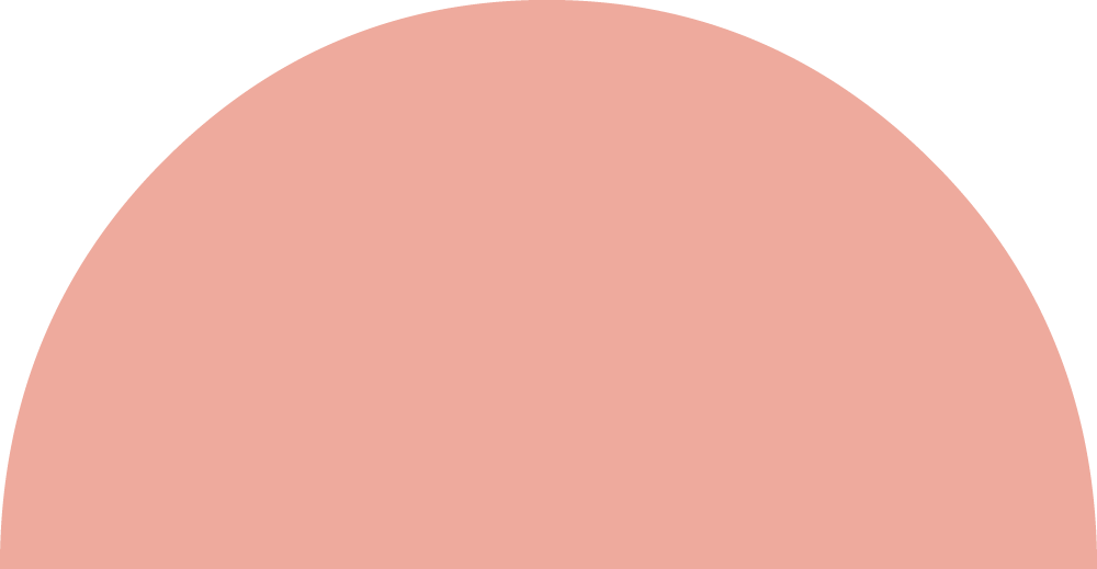A close-up of a pink semi-circle shape.