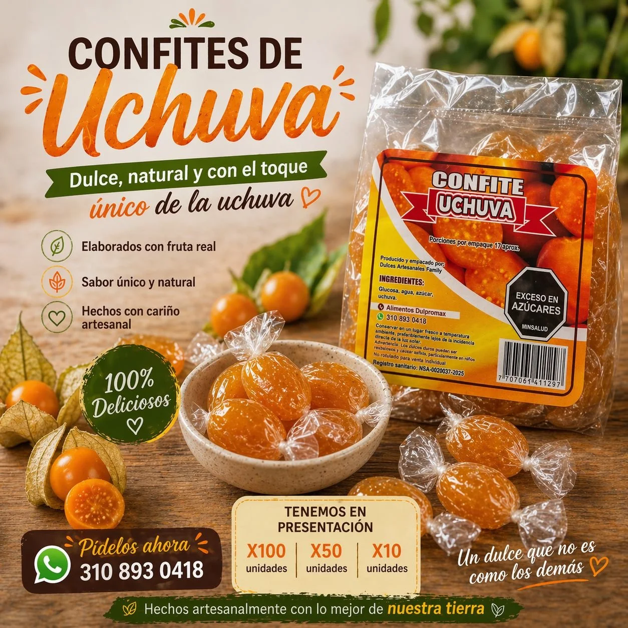 CONFITE UCHUVA X100
