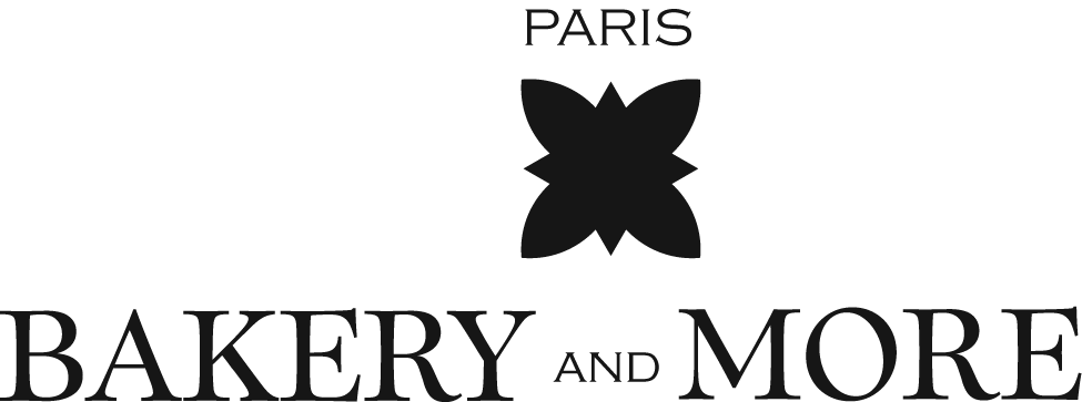 Black logo with a butterfly and the words 'Paris Bakery and More'