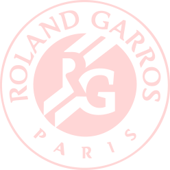 Logo of Roland Garros Paris featuring a pink circular design with the text 'Roland Garros Paris' around the edge and a stylized 'RG' in the center.