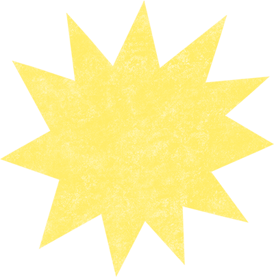 A yellow starburst shape on a black background.