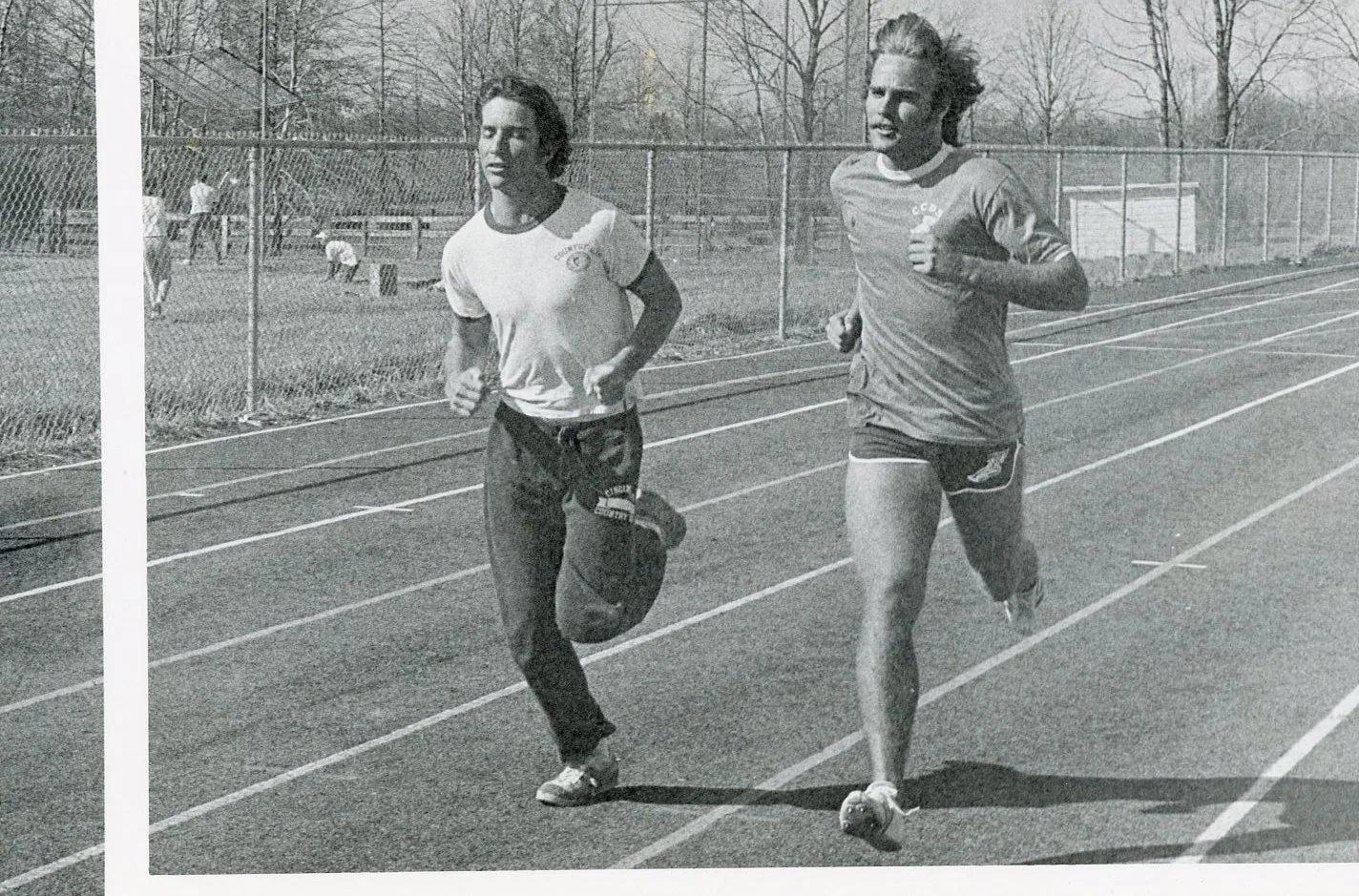 Tiger Kite and Jay Stoehr, Track, Spring 1976