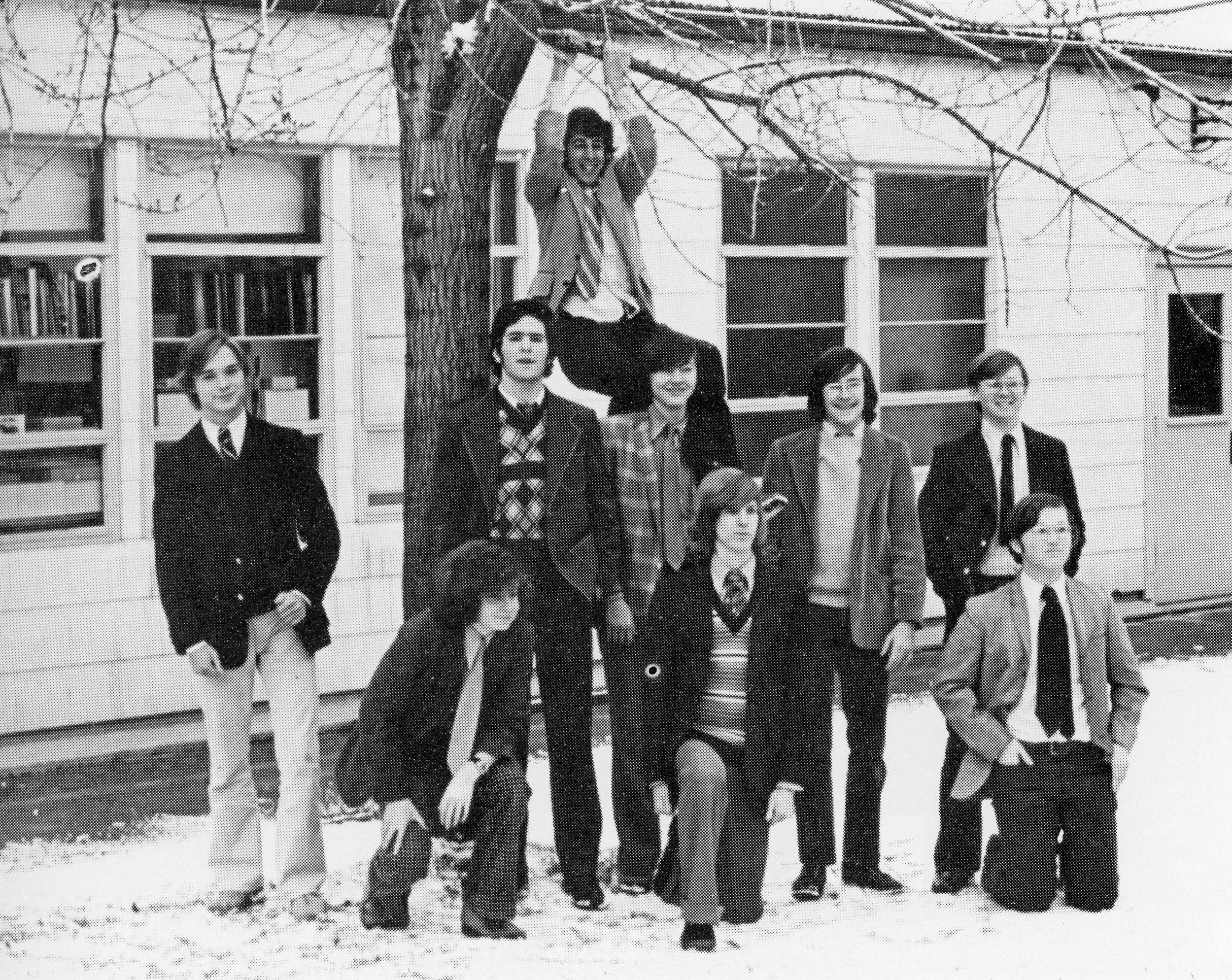 Mark Jurgensen, Wayne Sargent, Rick Schwartz, Andy Guttman, J. Michael Neckerman, Jeff Schell, John Frazer, Terry Jamieson, Marc Mendenhall, Winter 1975