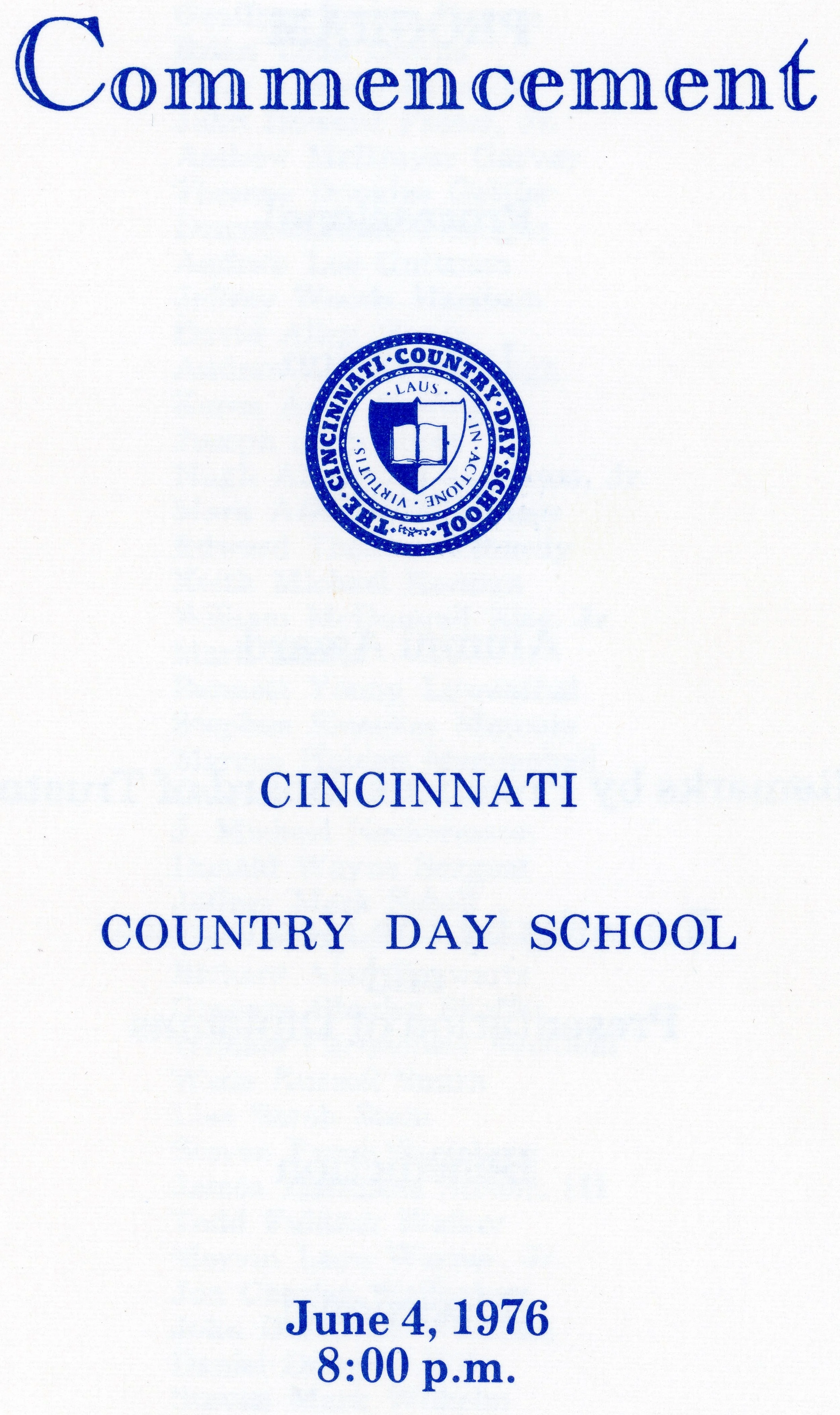 Commencement Program 1976